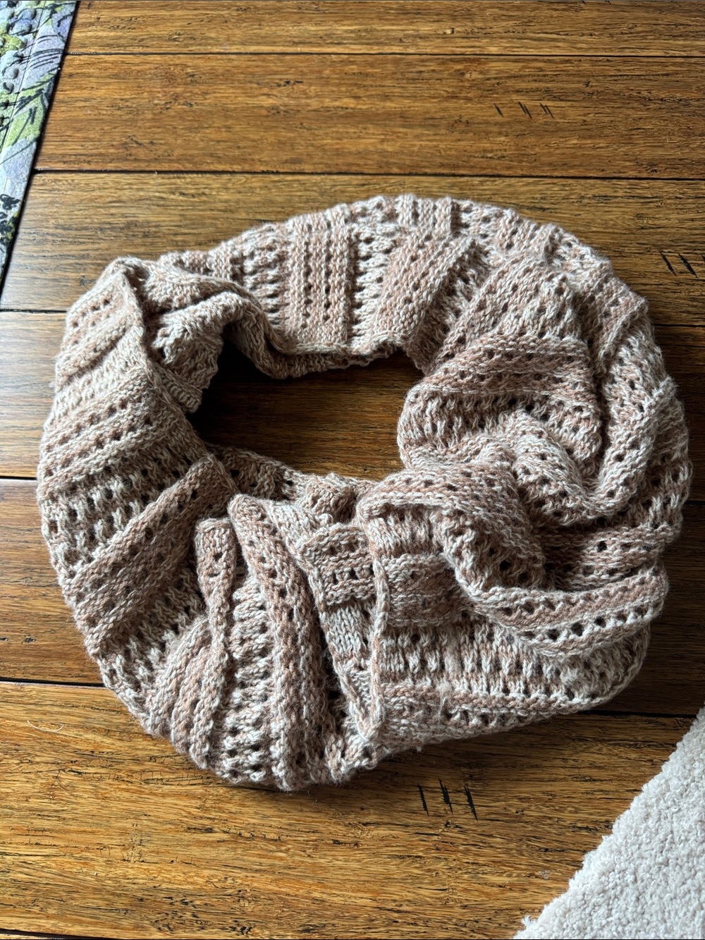 Cozy Knit Infinity Scarf - Taupe